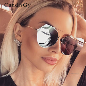 Fashion Pilot Mirror Sunglasses Women 2017 New Korea Brand Designer Lady Female Sun glasses UV400 Rose Gold Metal Frame Hot sale