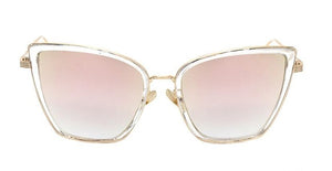 2017 Fashion Sunglasses Women Brand Designer Metal Reflective Mirror Sun Glasses for Women Butterfly Design lunette de soleil