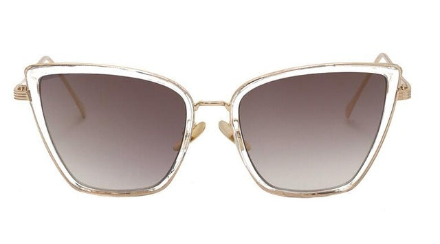 2017 Fashion Sunglasses Women Brand Designer Metal Reflective Mirror Sun Glasses for Women Butterfly Design lunette de soleil