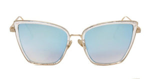 2017 Fashion Sunglasses Women Brand Designer Metal Reflective Mirror Sun Glasses for Women Butterfly Design lunette de soleil