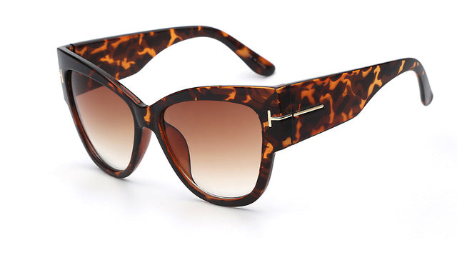 2016 NEW Gradient Points Sun Glasses Tom High Fashion Designer Brands For Women Sunglasses Cateyes oculos feminino de sol