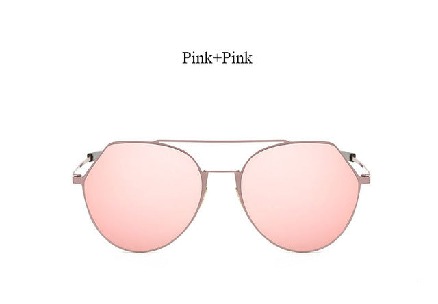 Fashion Pilot Mirror Sunglasses Women 2017 New Korea Brand Designer Lady Female Sun glasses UV400 Rose Gold Metal Frame Hot sale