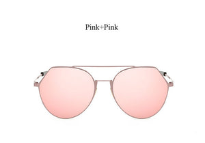 Fashion Pilot Mirror Sunglasses Women 2017 New Korea Brand Designer Lady Female Sun glasses UV400 Rose Gold Metal Frame Hot sale