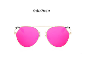 Fashion Pilot Mirror Sunglasses Women 2017 New Korea Brand Designer Lady Female Sun glasses UV400 Rose Gold Metal Frame Hot sale