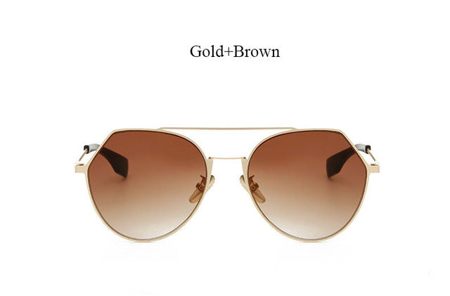 Fashion Pilot Mirror Sunglasses Women 2017 New Korea Brand Designer Lady Female Sun glasses UV400 Rose Gold Metal Frame Hot sale