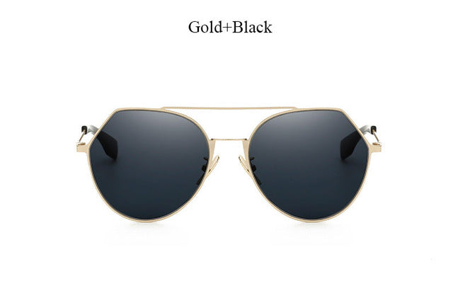Fashion Pilot Mirror Sunglasses Women 2017 New Korea Brand Designer Lady Female Sun glasses UV400 Rose Gold Metal Frame Hot sale
