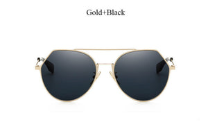 Fashion Pilot Mirror Sunglasses Women 2017 New Korea Brand Designer Lady Female Sun glasses UV400 Rose Gold Metal Frame Hot sale