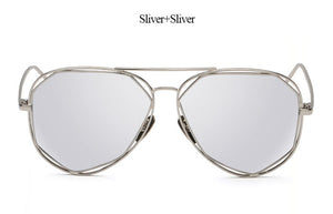 New Brand Designer Mirror Sunglasses Super Stars Men Women Hexagon Stylish UV400 Lovers Pilot Sun Glasses Top Quality 2017