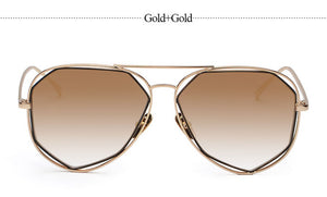 New Brand Designer Mirror Sunglasses Super Stars Men Women Hexagon Stylish UV400 Lovers Pilot Sun Glasses Top Quality 2017