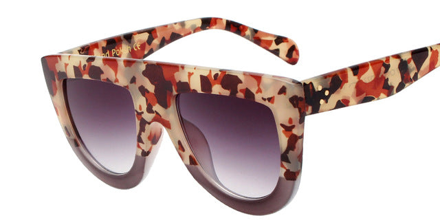 RFOLVE Latest Fashion Sunglasses Women Flat Top Style Brand Design Vintage Sun glasses Female Rivet Shades Shades  R8009