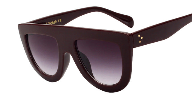 RFOLVE Latest Fashion Sunglasses Women Flat Top Style Brand Design Vintage Sun glasses Female Rivet Shades Shades  R8009