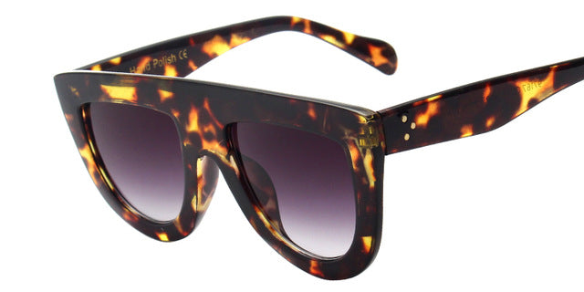 RFOLVE Latest Fashion Sunglasses Women Flat Top Style Brand Design Vintage Sun glasses Female Rivet Shades Shades  R8009