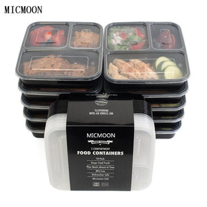 3 Compartment   Food Storage Containers with Lids,, Bento Box Lunch Box Picnic Food Storage