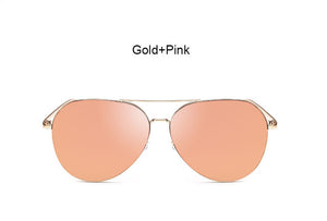 Coodaysuft Trend Fashion Flat Top Lens Mirror aviation Sunglasses Women Stylish Sun Glasses Lady Men Rose Gold Eyewear Mirror