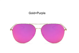Coodaysuft Trend Fashion Flat Top Lens Mirror aviation Sunglasses Women Stylish Sun Glasses Lady Men Rose Gold Eyewear Mirror