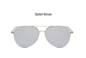 Coodaysuft Trend Fashion Flat Top Lens Mirror aviation Sunglasses Women Stylish Sun Glasses Lady Men Rose Gold Eyewear Mirror
