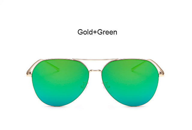 Coodaysuft Trend Fashion Flat Top Lens Mirror aviation Sunglasses Women Stylish Sun Glasses Lady Men Rose Gold Eyewear Mirror