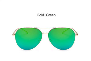 Coodaysuft Trend Fashion Flat Top Lens Mirror aviation Sunglasses Women Stylish Sun Glasses Lady Men Rose Gold Eyewear Mirror