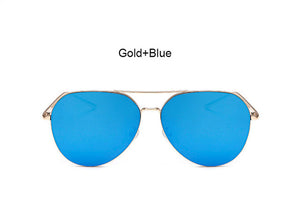 Coodaysuft Trend Fashion Flat Top Lens Mirror aviation Sunglasses Women Stylish Sun Glasses Lady Men Rose Gold Eyewear Mirror