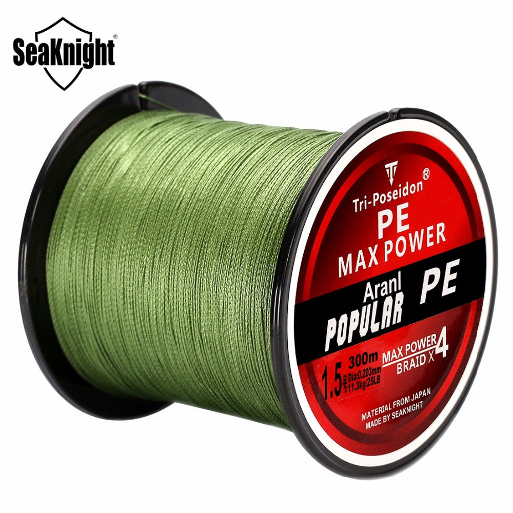 Seaknight Brand Tri-Poseidon Series 300M 4 Strands Braided Fishing Lines Strong Japan Multifilament PE Line 8-60LB Braided Wire