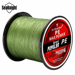Seaknight Brand Tri-Poseidon Series 300M 4 Strands Braided Fishing Lines Strong Japan Multifilament PE Line 8-60LB Braided Wire