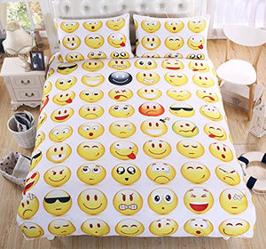 BeddingOutlet Emoji Bedding Set Cute and Fashion Duvet Cover with Pillowcases for Young Printed Bedline Soft Bedspreads RU SIZE