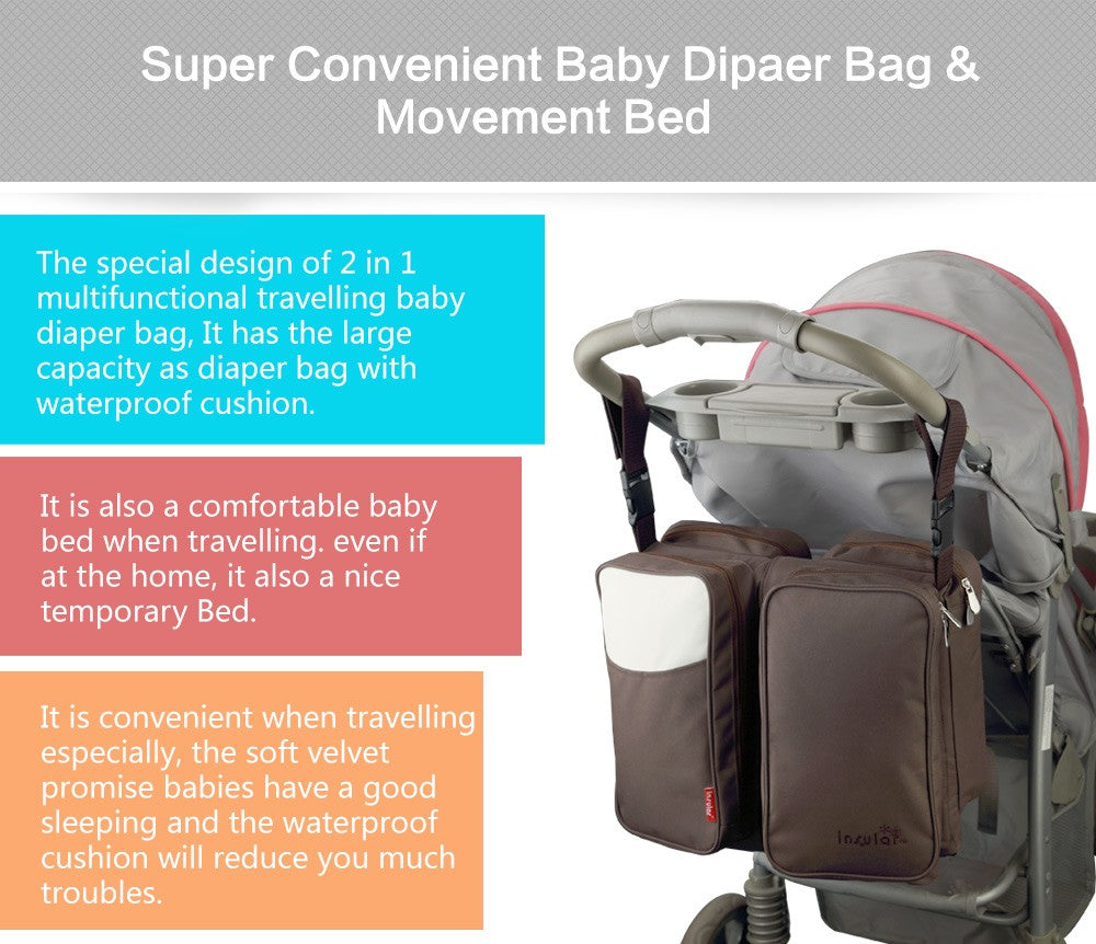 Portable Baby Bed Crib Outdoor Folding Bed Travelling Baby Diaper Bag Infant Safety Bag