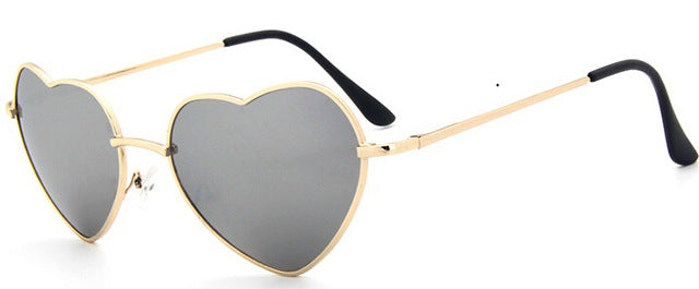 Ladies Heart Shaped Sunglasses metal Women Brand Designer Fashion Rimless LOVE Clear Ocean Lenses Sun Glasses Oculos UV400