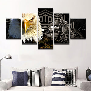 5 Panel Animal Eagle Wall Canvas Art Print Painting Poster Wall Picture For Home Decoration