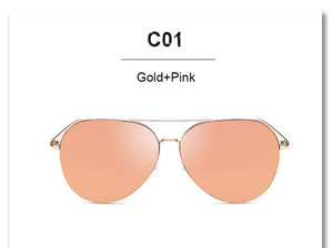 VictoryLip 2017 Fashion Rose Gold Brand Designer Ladies Sunglasses Women Men Piolt mirror Metal Frame Sun Glasses aviation