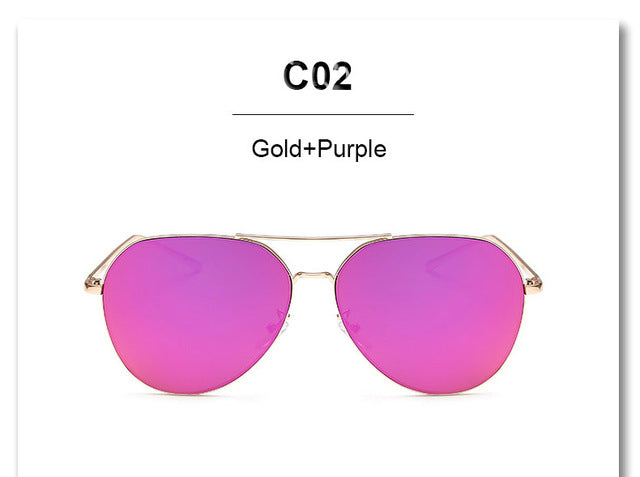 VictoryLip 2017 Fashion Rose Gold Brand Designer Ladies Sunglasses Women Men Piolt mirror Metal Frame Sun Glasses aviation