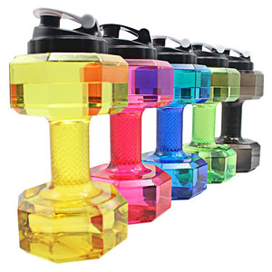 2.5L Dumbbells Shaped Plastic Big Large Capacity Gym Sports Water Bottle Outdoor Fitness Bicycle Bike Camping Cycling Kettle New