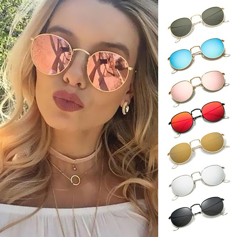 2017 Retro Round Sunglasses Women Men Brand Designer Sun Glasses for Women's Alloy Mirror Sunglasses Lentes Female Oculos De Sol