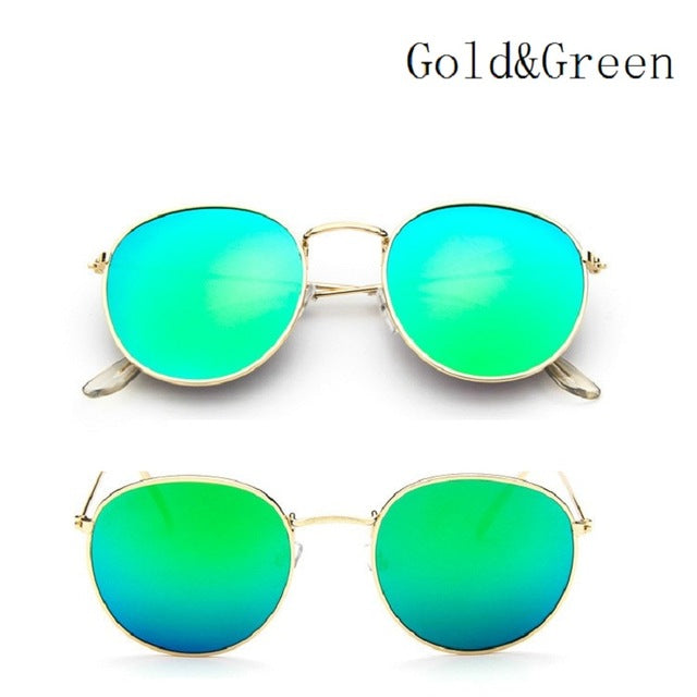 2017 Retro Round Sunglasses Women Men Brand Designer Sun Glasses for Women's Alloy Mirror Sunglasses Lentes Female Oculos De Sol