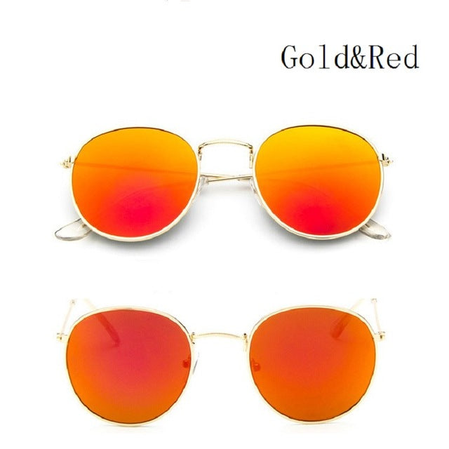 2017 Retro Round Sunglasses Women Men Brand Designer Sun Glasses for Women's Alloy Mirror Sunglasses Lentes Female Oculos De Sol