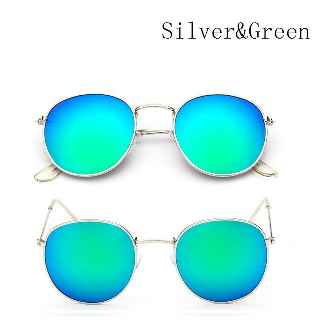2017 Retro Round Sunglasses Women Men Brand Designer Sun Glasses for Women's Alloy Mirror Sunglasses Lentes Female Oculos De Sol