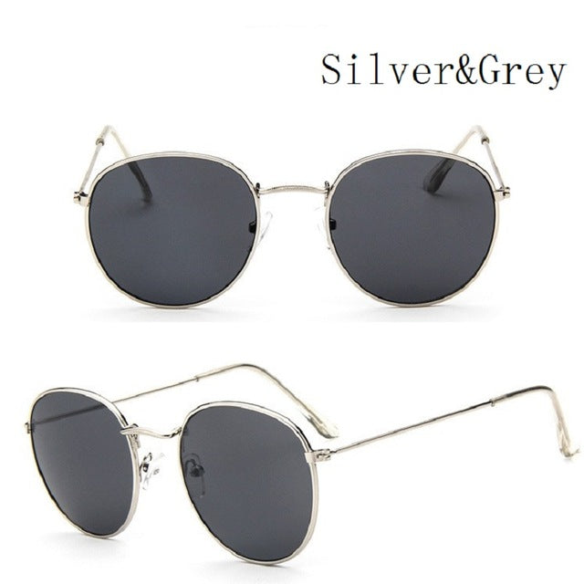 2017 Retro Round Sunglasses Women Men Brand Designer Sun Glasses for Women's Alloy Mirror Sunglasses Lentes Female Oculos De Sol