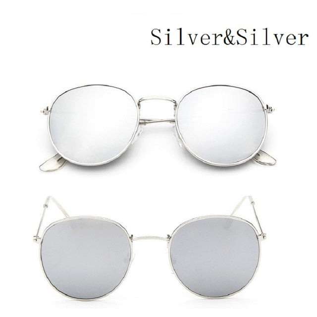 2017 Retro Round Sunglasses Women Men Brand Designer Sun Glasses for Women's Alloy Mirror Sunglasses Lentes Female Oculos De Sol