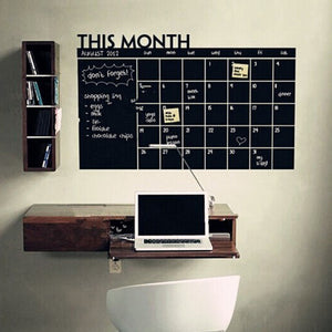 64*100cm Monthly Plan Calendar Chalkboard Wall Sticker MEMO Blackboard Vinyl Study Room Wall Stickers Home Wall Decor