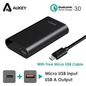 AUKEY Quick Charge 3.0 Power Bank 10050mAh Battery Two Way Quick Charging Powerbank