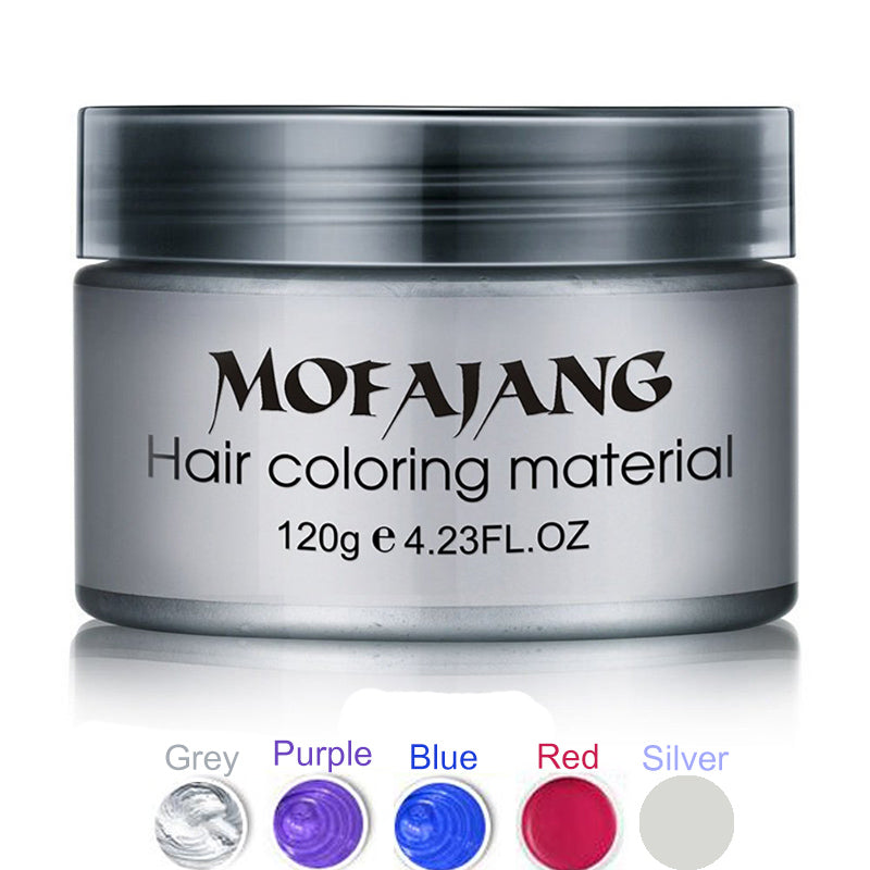 Hair Styling Pomade Silver Ash Grandma Grey Temporary Disposable Fashion Hair Wax Molding
