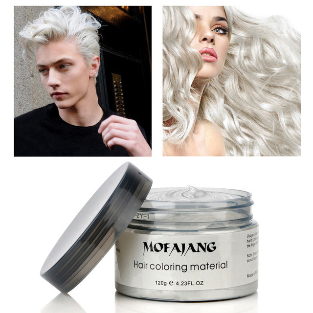Hair Styling Pomade Silver Ash Grandma Grey Temporary Disposable Fashion Hair Wax Molding