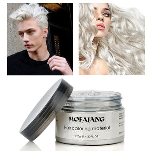 Hair Styling Pomade Silver Ash Grandma Grey Temporary Disposable Fashion Hair Wax Molding